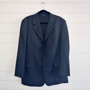 Brooks 346 Sport Coat Blazer Size 44L Navy Business Casual  100% Wool‎